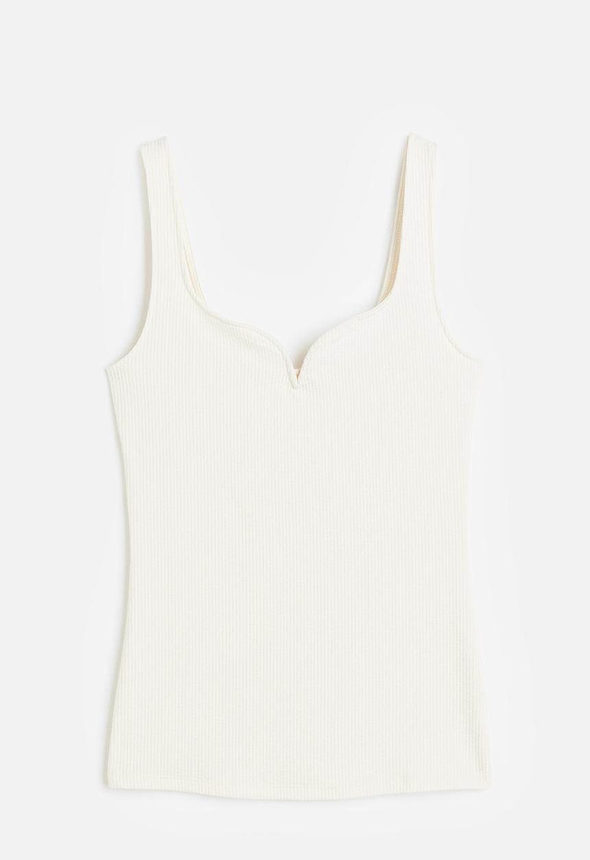 H&M - Ribbed vest top - white