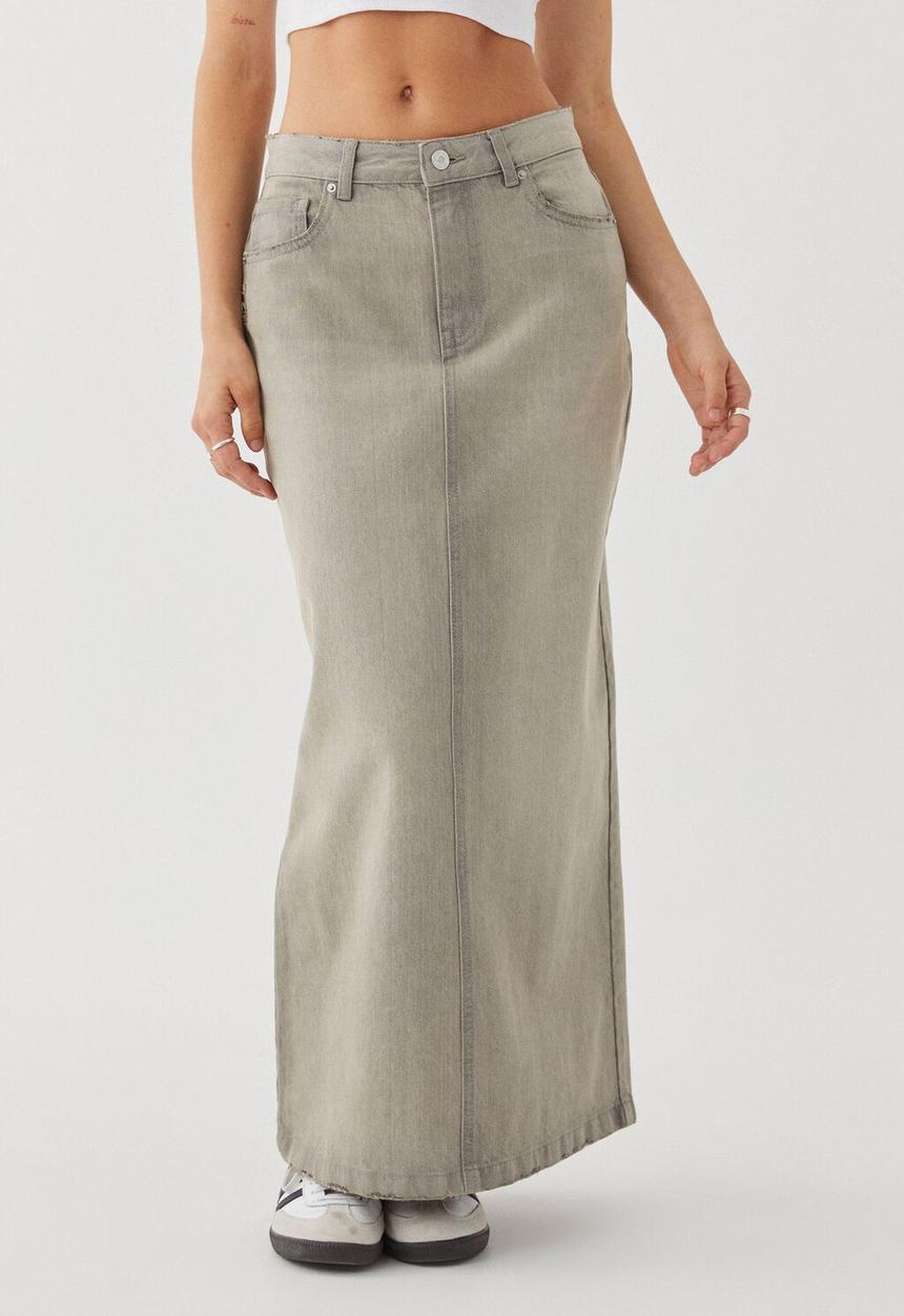 Supré  - Cali denim maxi skirt - grunge grey