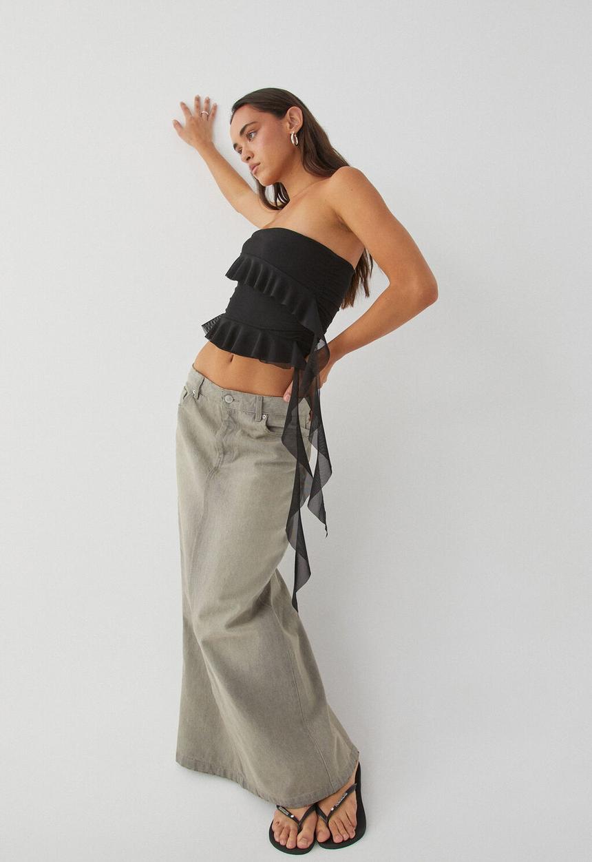 Supré  - Giselle strapless frill top - black