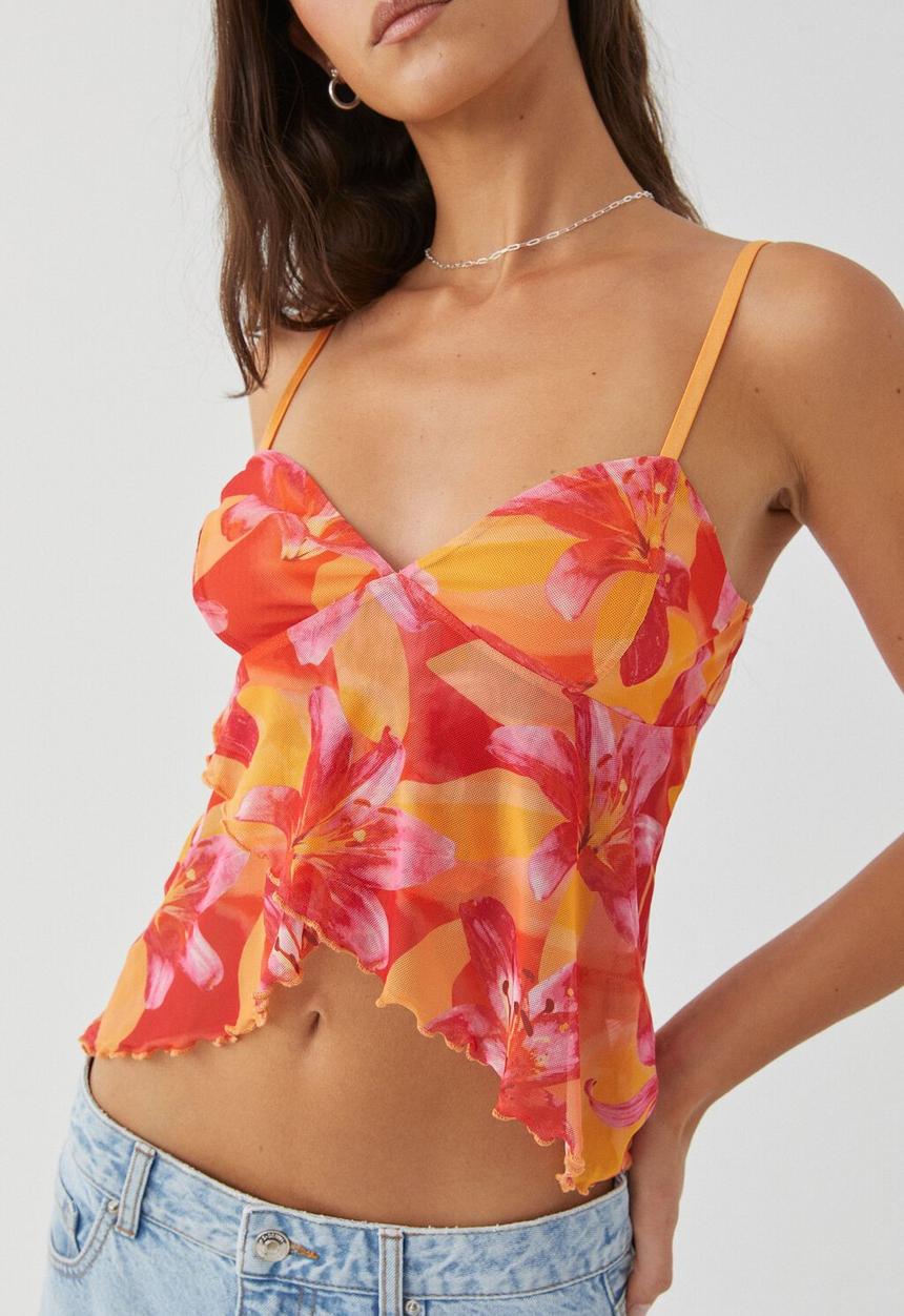 Supré  - Lucy mesh cami - lily floral pink