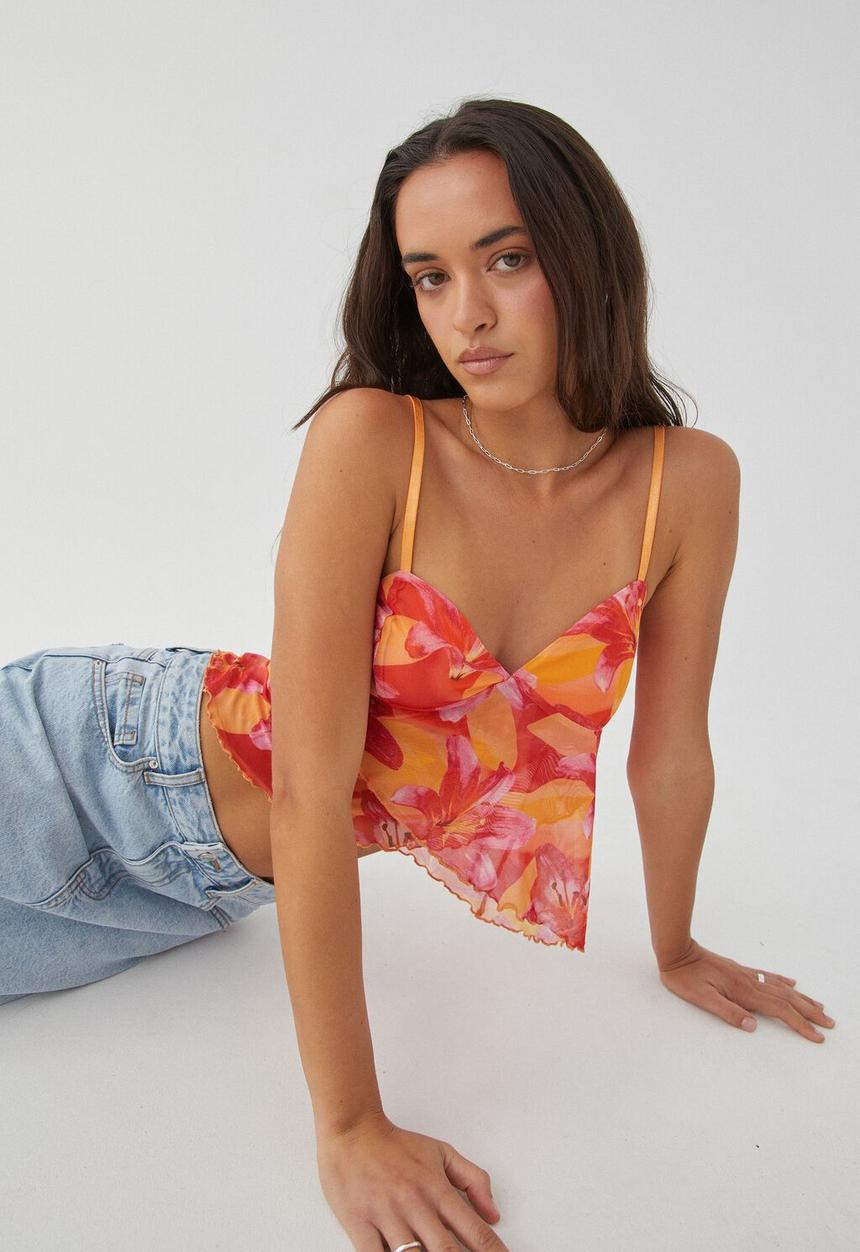 Supré  - Lucy mesh cami - lily floral pink