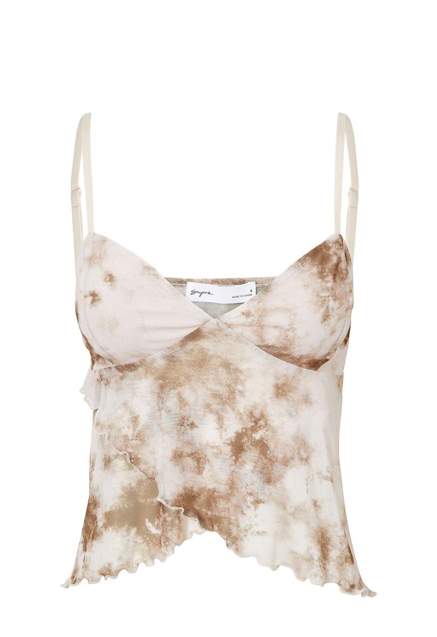 Supré  - Lucy mesh cami - tess tie dye brown