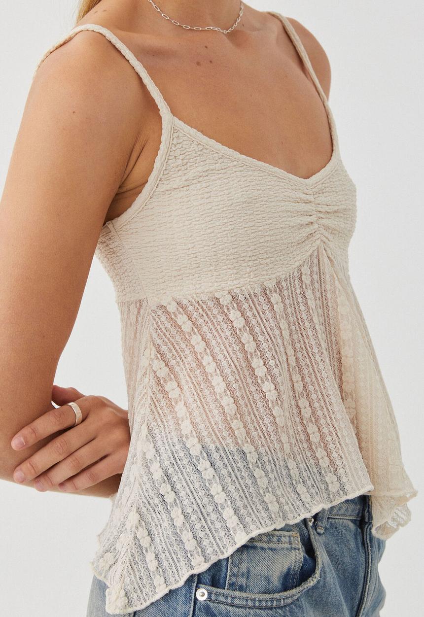 Supré  - Nellie textured cami - vanilla beige