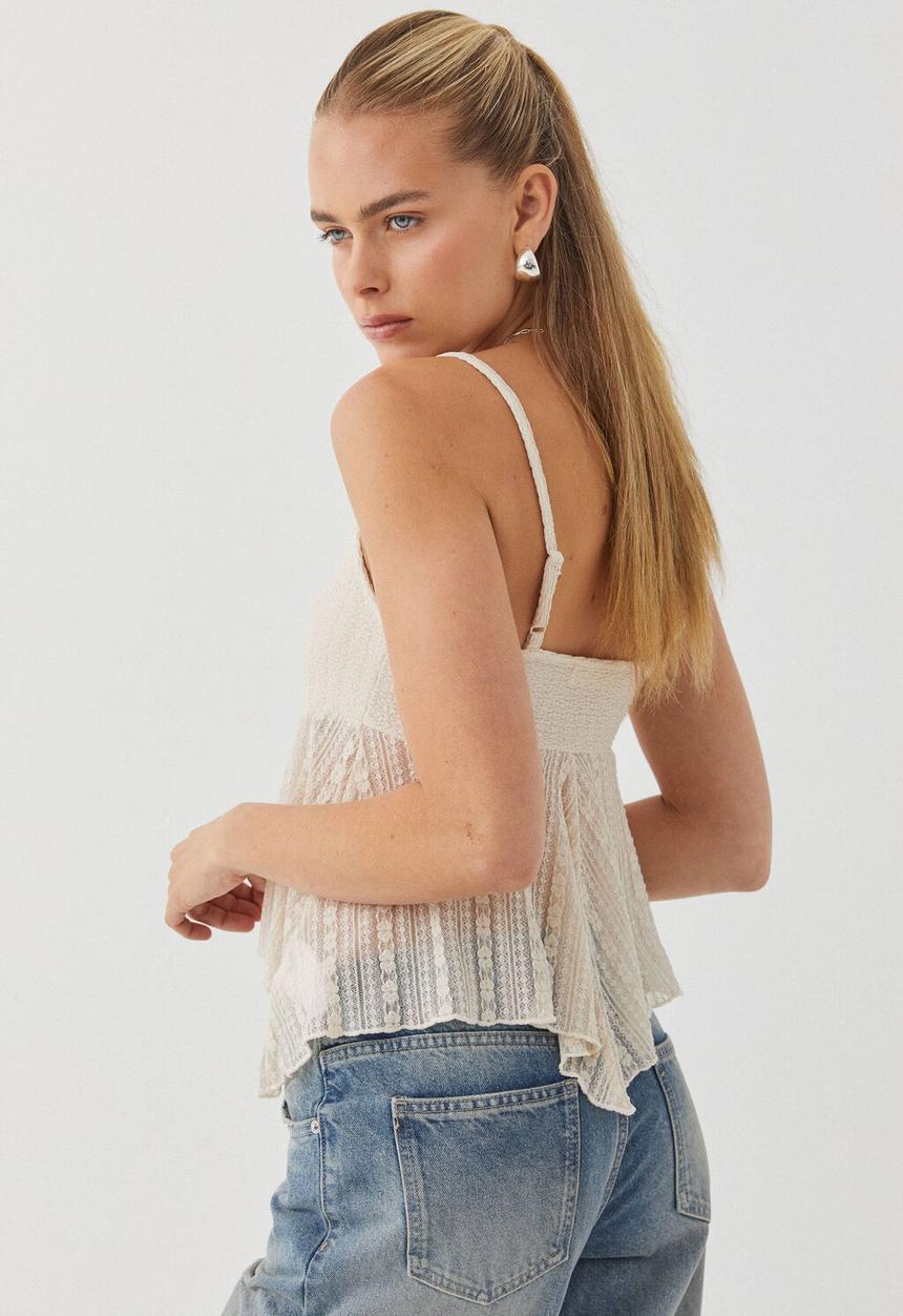 Supré  - Nellie textured cami - vanilla beige