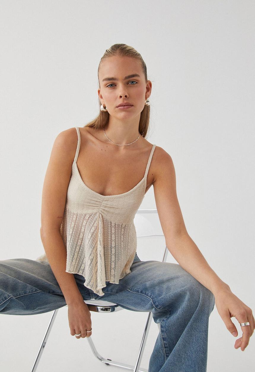 Supré  - Nellie textured cami - vanilla beige