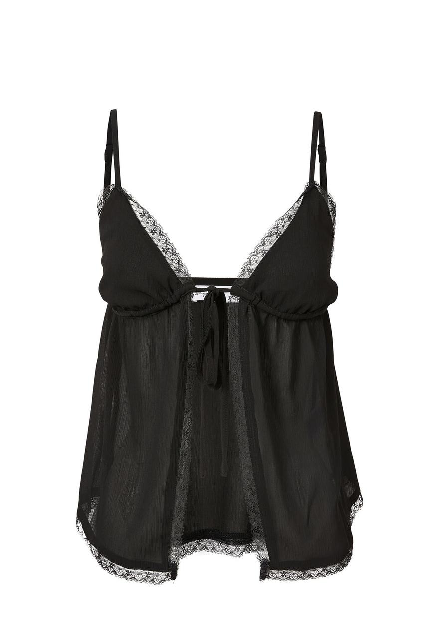 Supré  - Wendy tie front cami - black