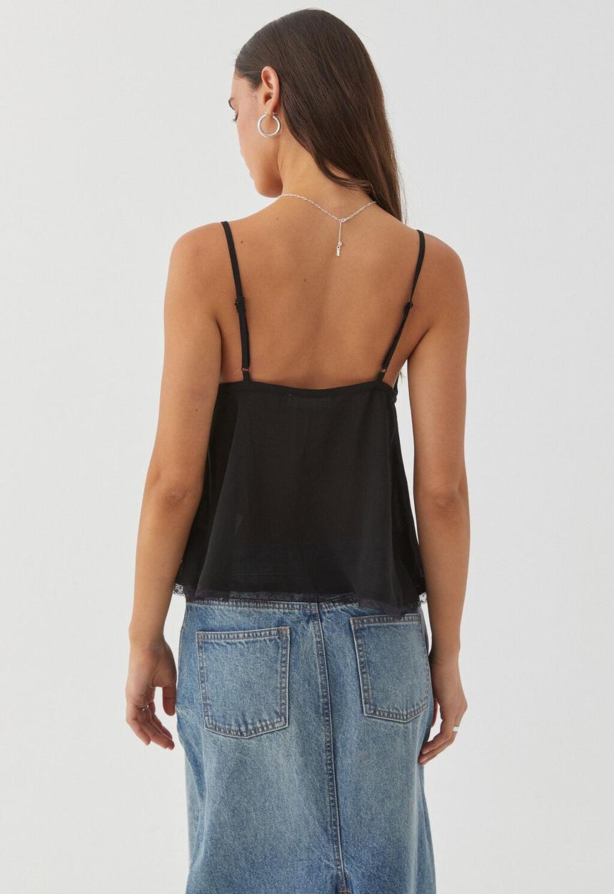 Supré  - Wendy tie front cami - black