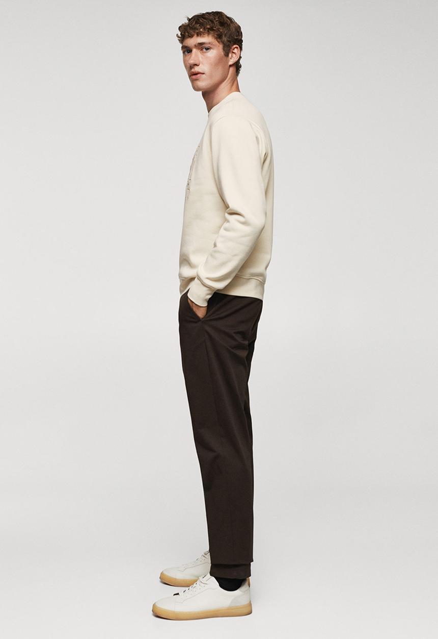 MANGO - Sweatshirt red - off white