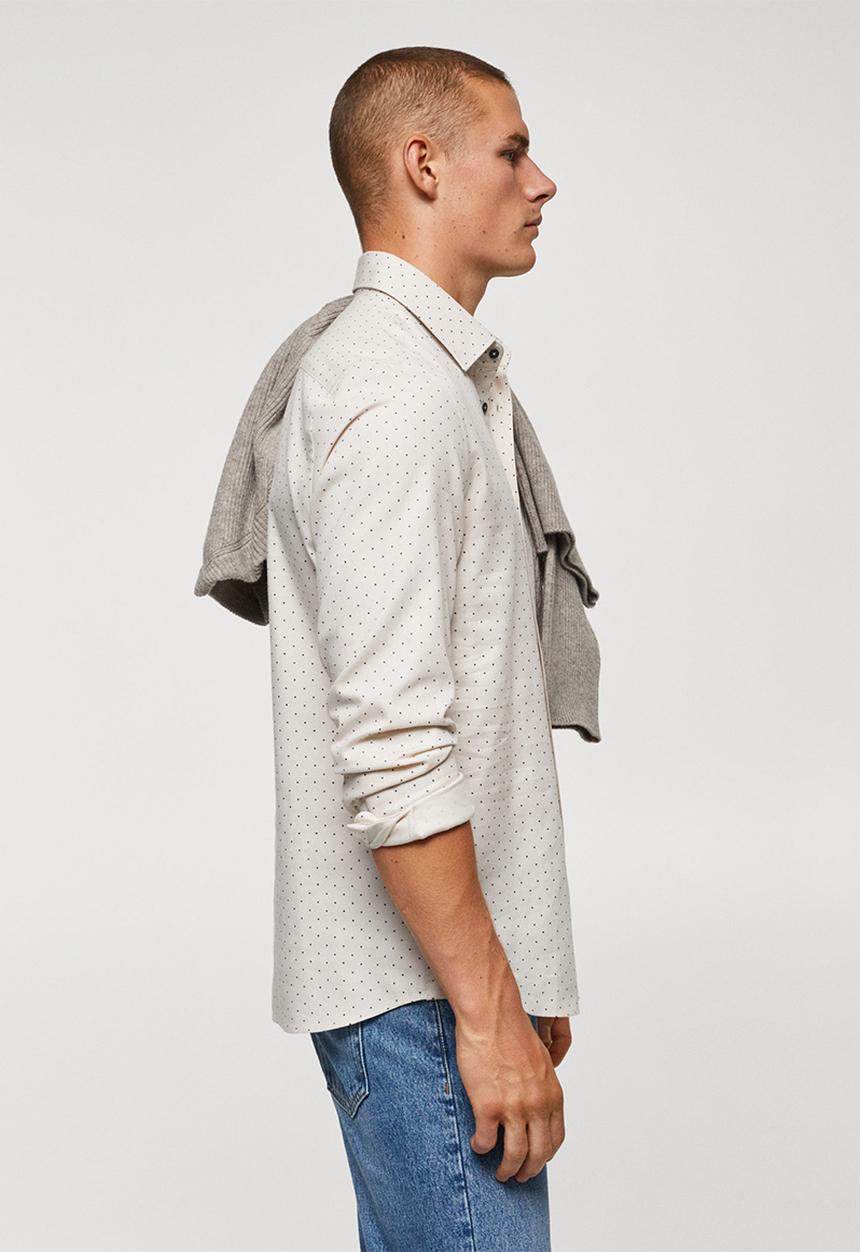 MANGO - Shirt lagnes - beige
