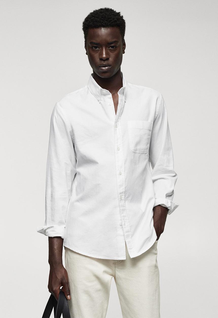 MANGO - Shirt oxford - white