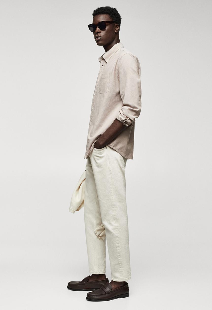 MANGO - Shirt oxford - beige