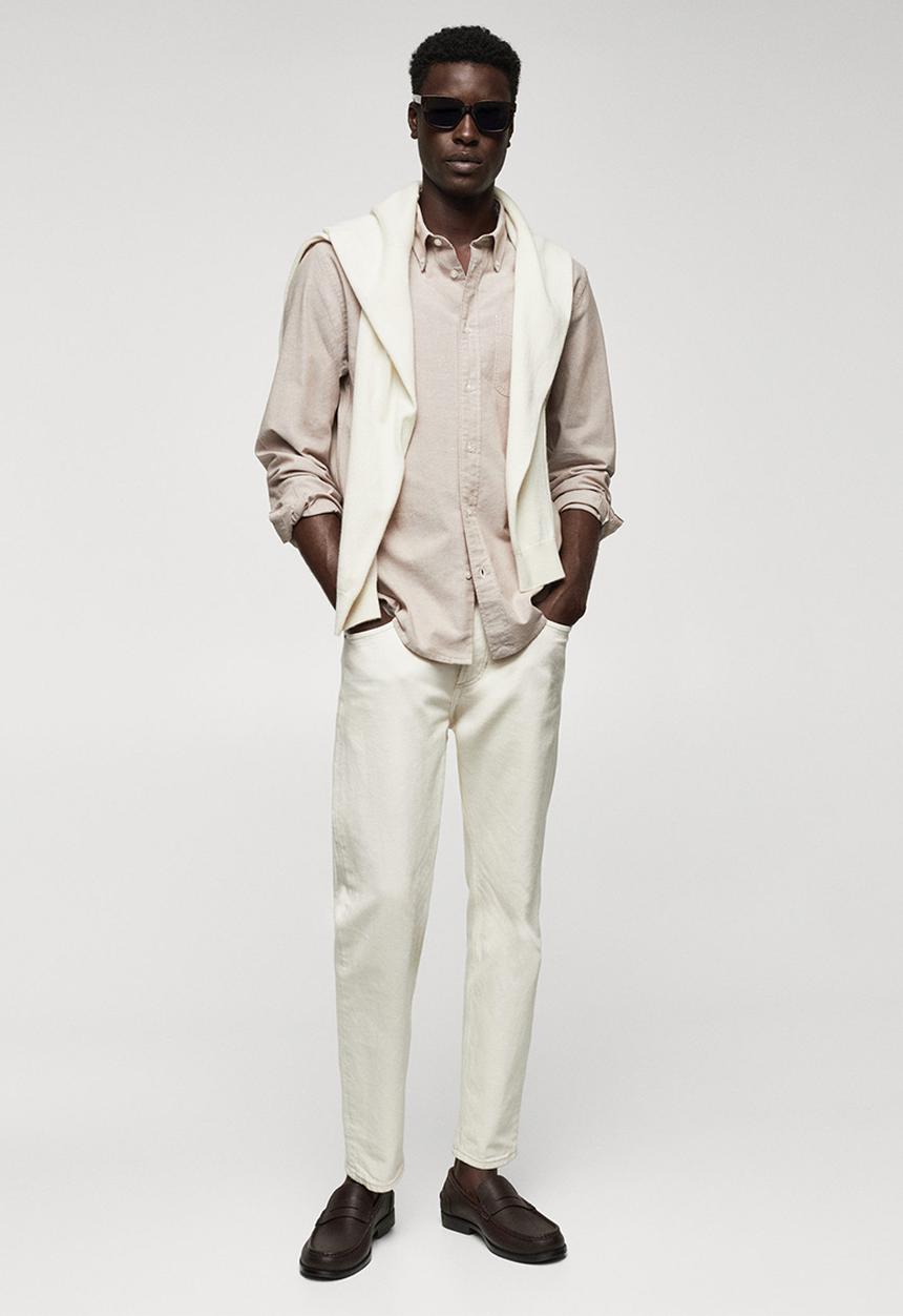 MANGO - Shirt oxford - beige