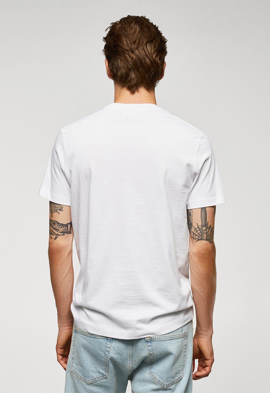MANGO - T-shirt logopok-h - white