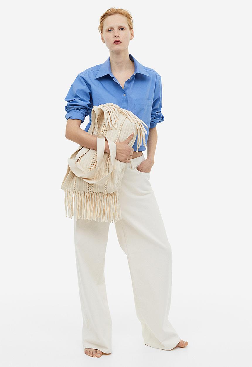 H&M - Jacquard-weave shopper - cream