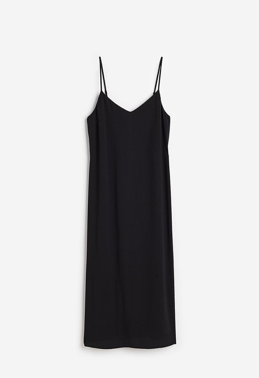 H&M - Crêpe slip dress - black