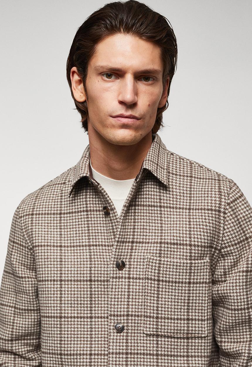 MANGO - Shirt dokos - brown