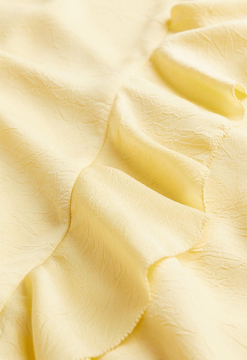 H&M - Flounce-trimmed dress - light yellow 