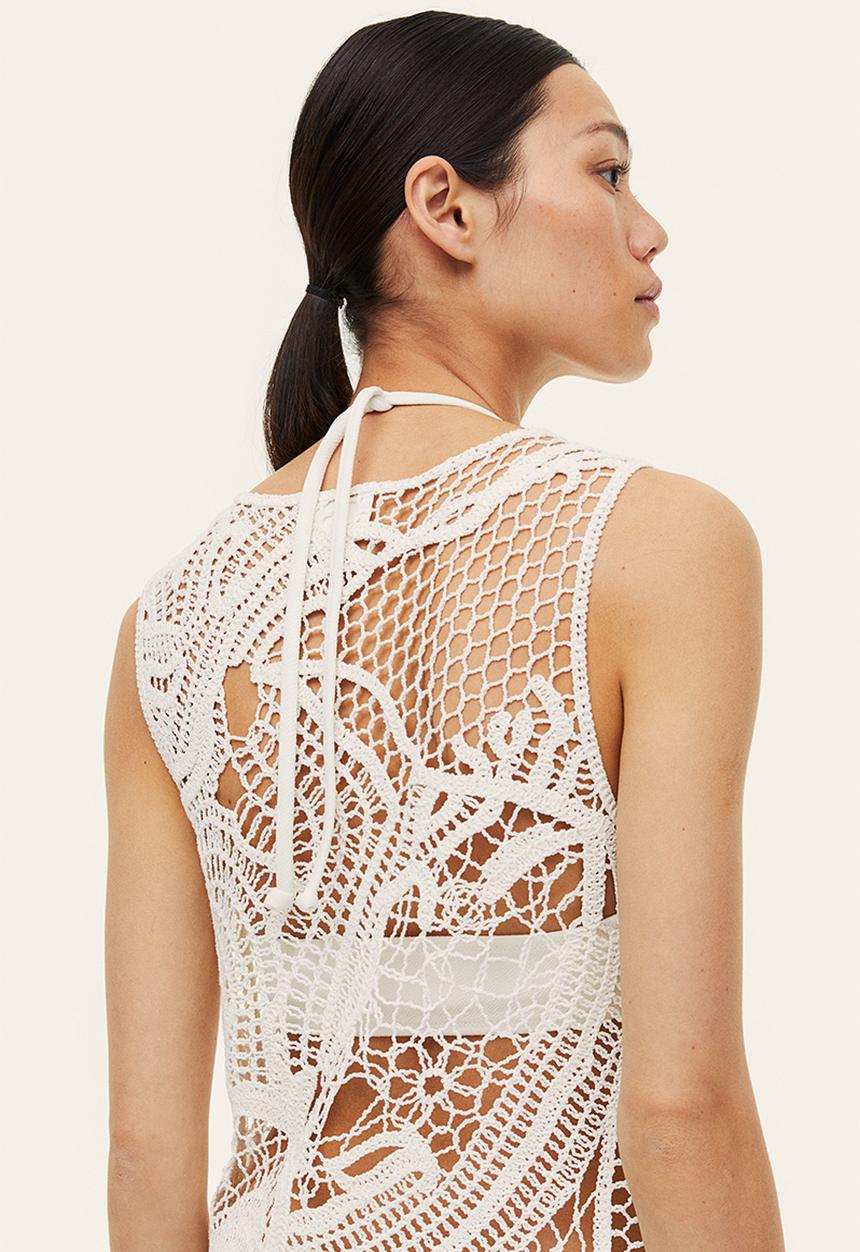 H&M - Crochet-look top - white