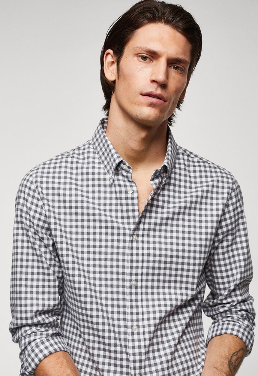 MANGO - Shirt vichy - grey