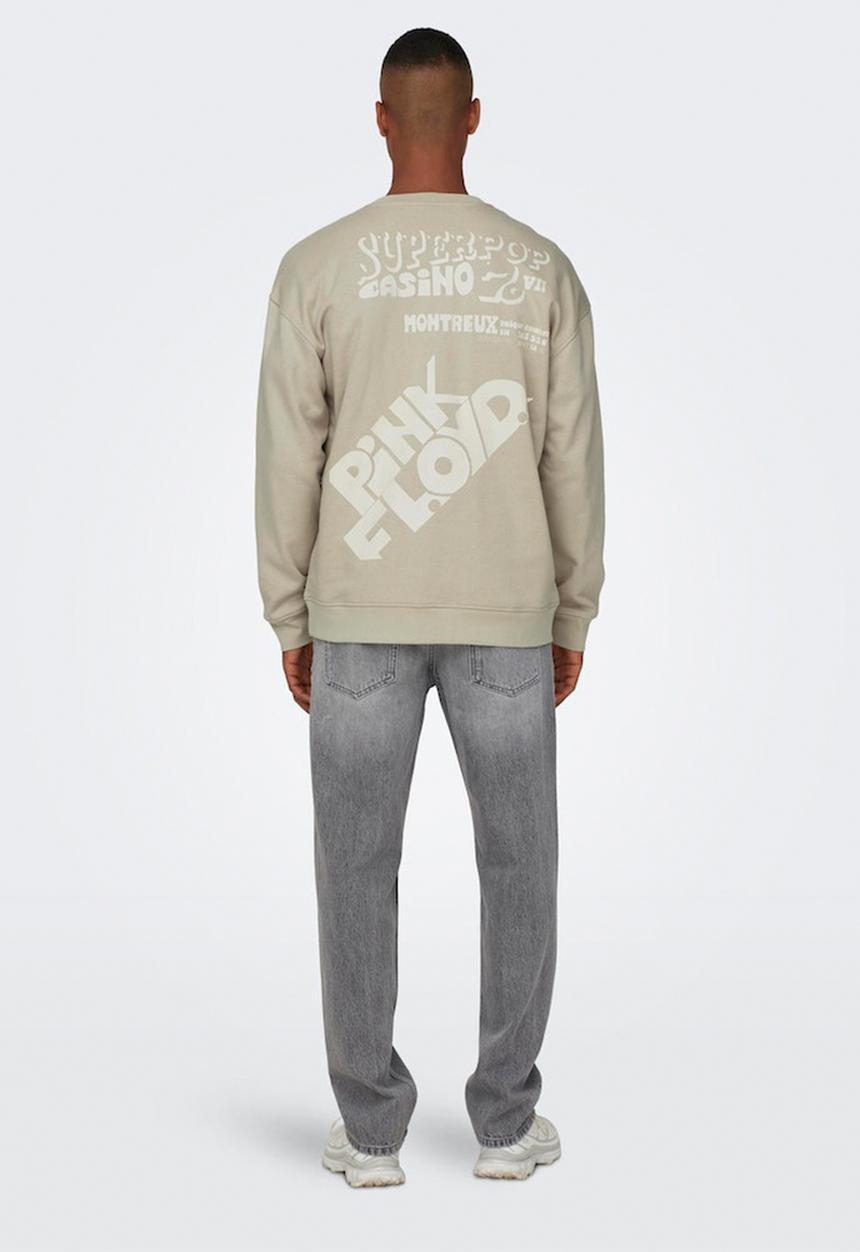 Only & Sons - Onspink floyd rlx crew neck sweat - silver lining