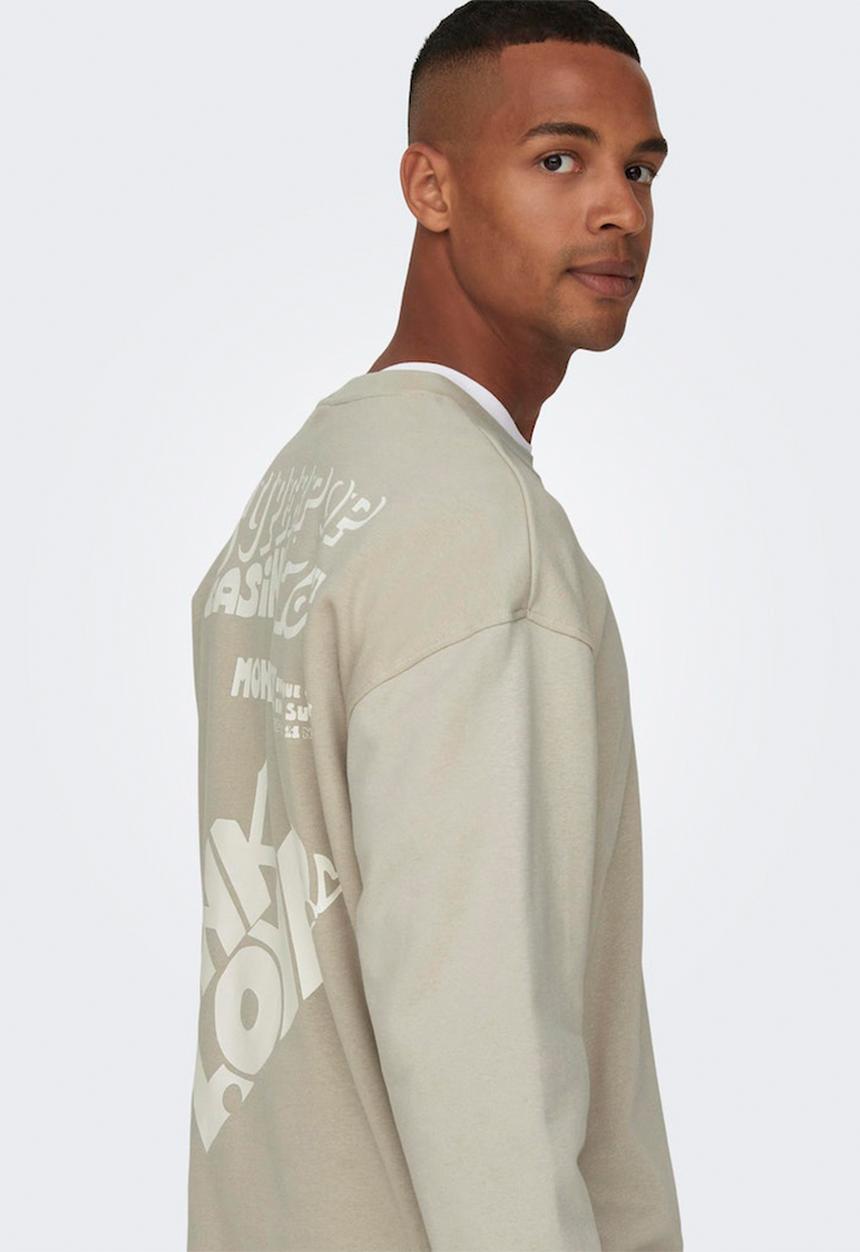 Only & Sons - Onspink floyd rlx crew neck sweat - silver lining