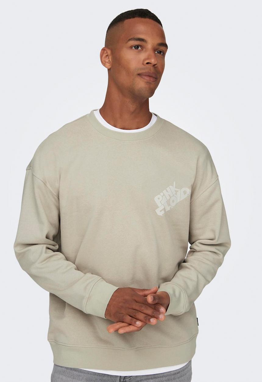 Only & Sons - Onspink floyd rlx crew neck sweat - silver lining