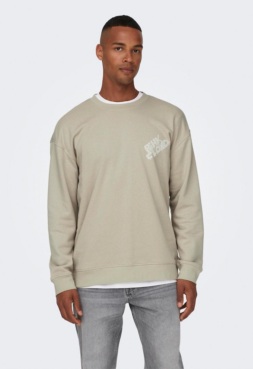 Only & Sons - Onspink floyd rlx crew neck sweat - silver lining