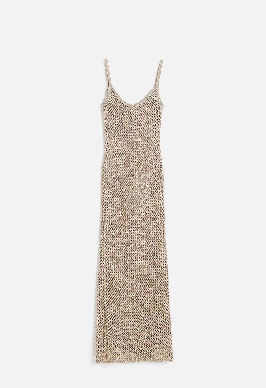 H&M - Crochet-look dress - beige