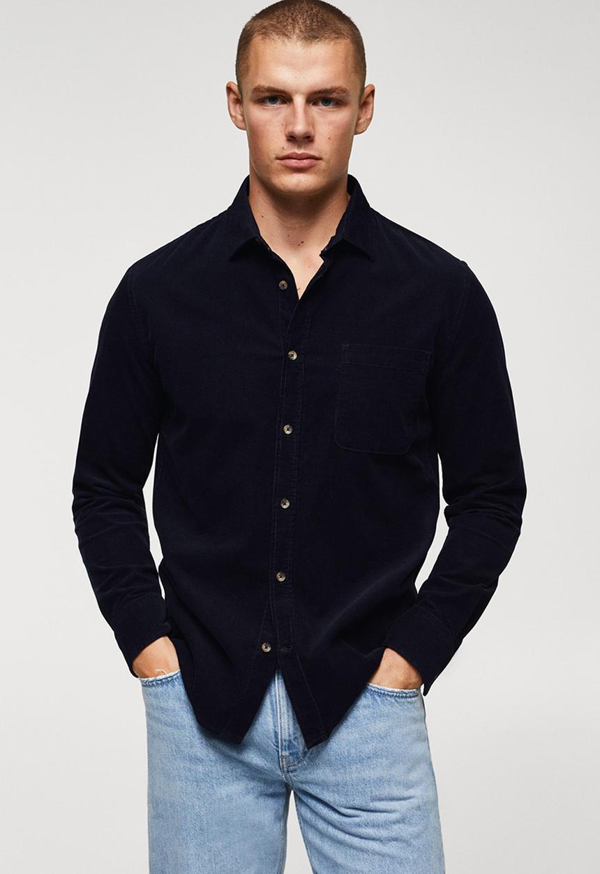 MANGO - Shirt tadi - navy blue