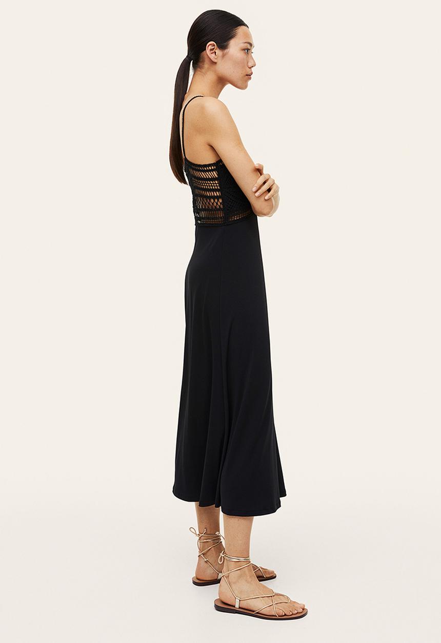 H&M - Crochet-look dress - black