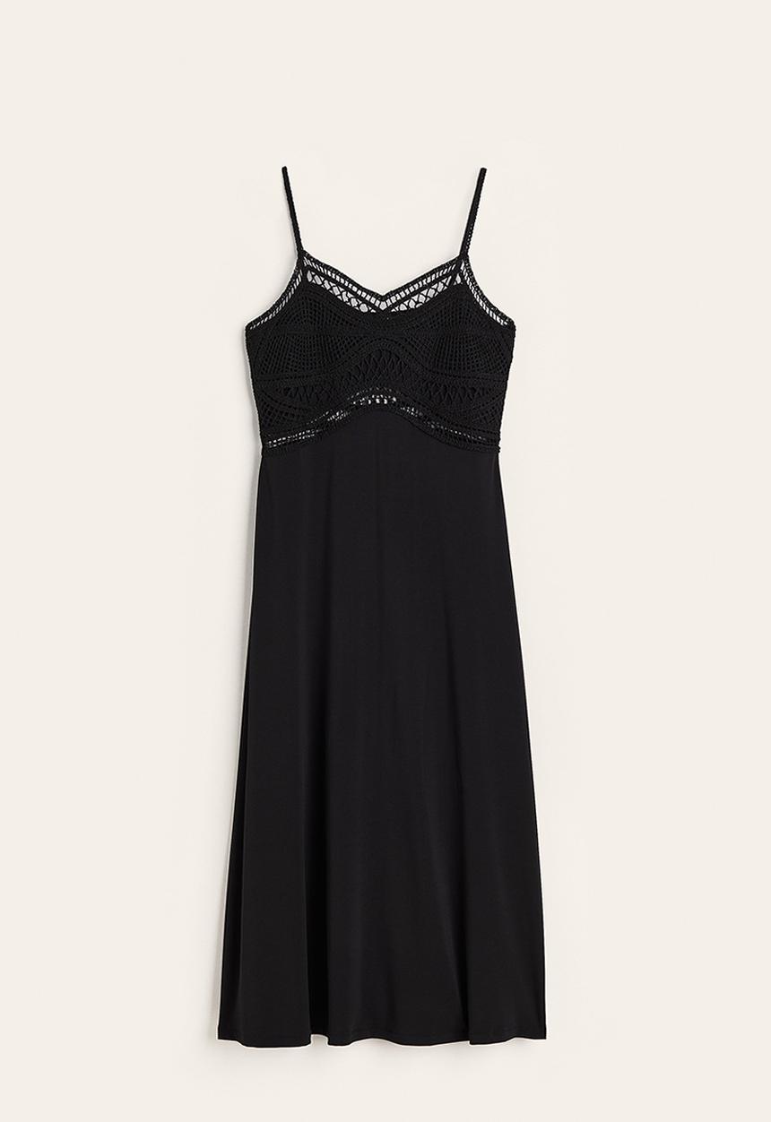 H&M - Crochet-look dress - black