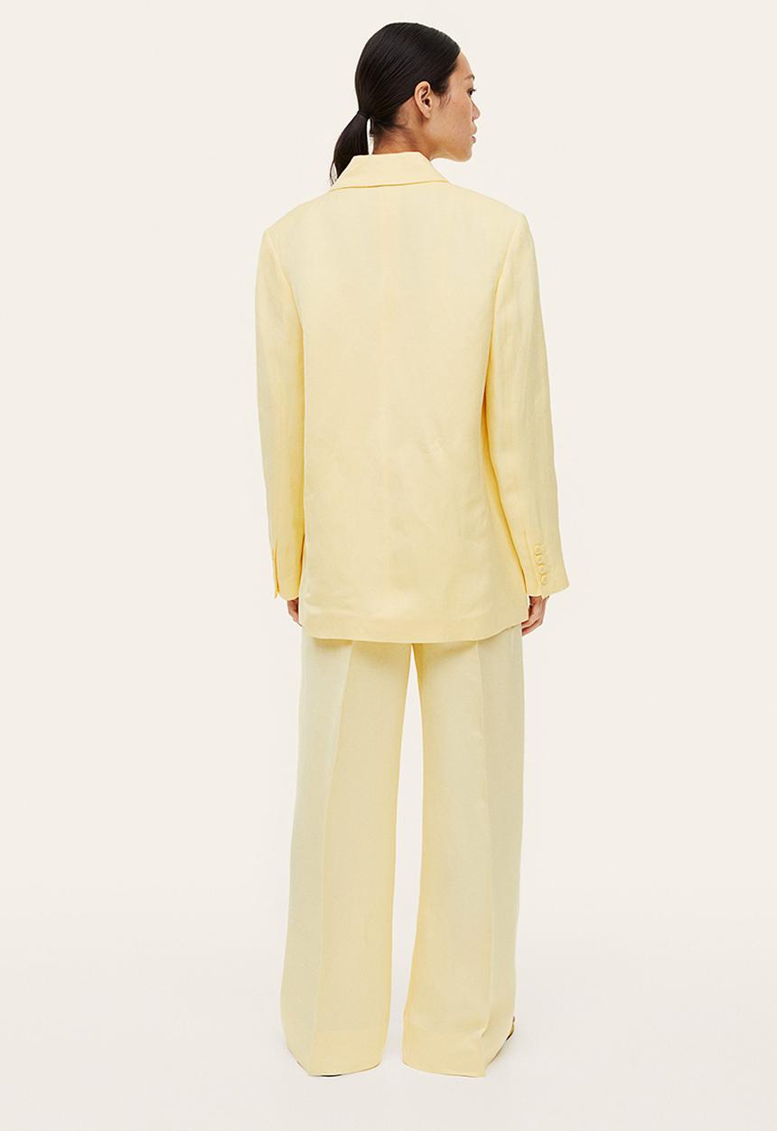 H&M - Linen-blend tailored trousers - pale yellow