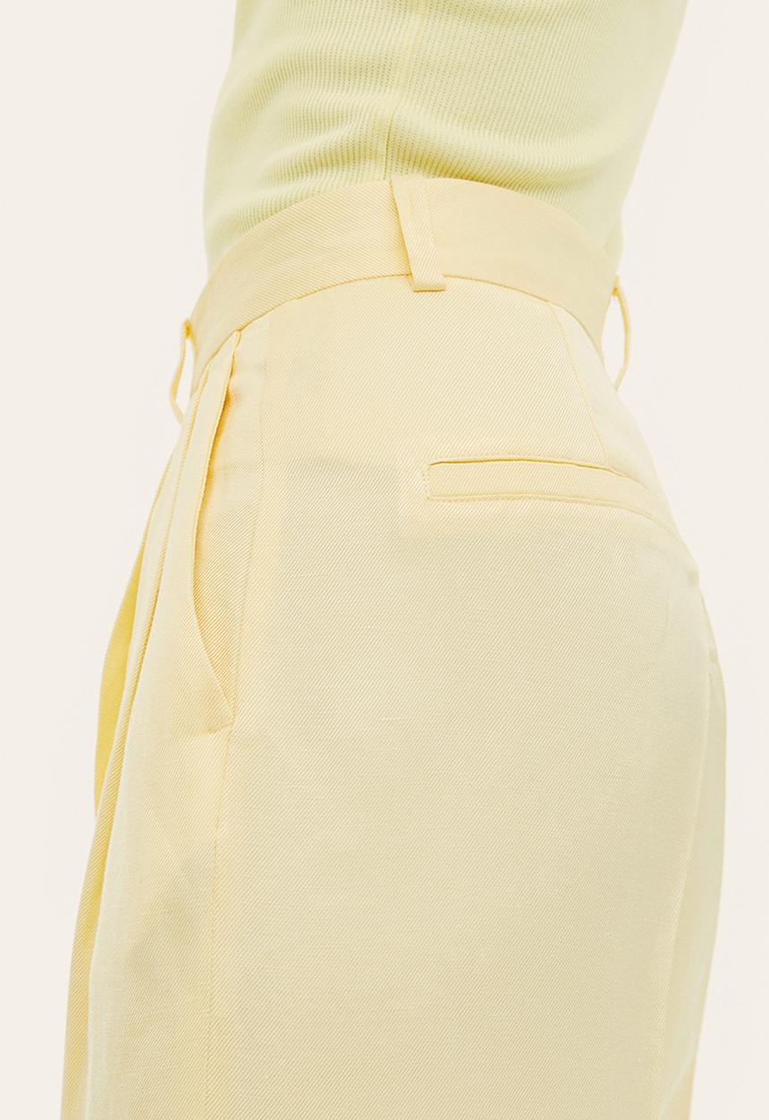 H&M - Linen-blend tailored trousers - pale yellow