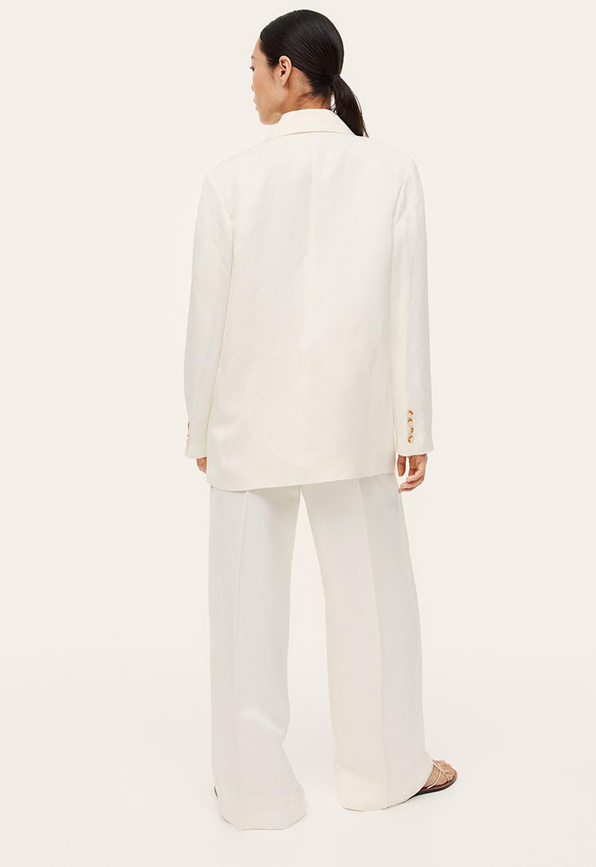 H&M - Linen-blend tailored trousers - white
