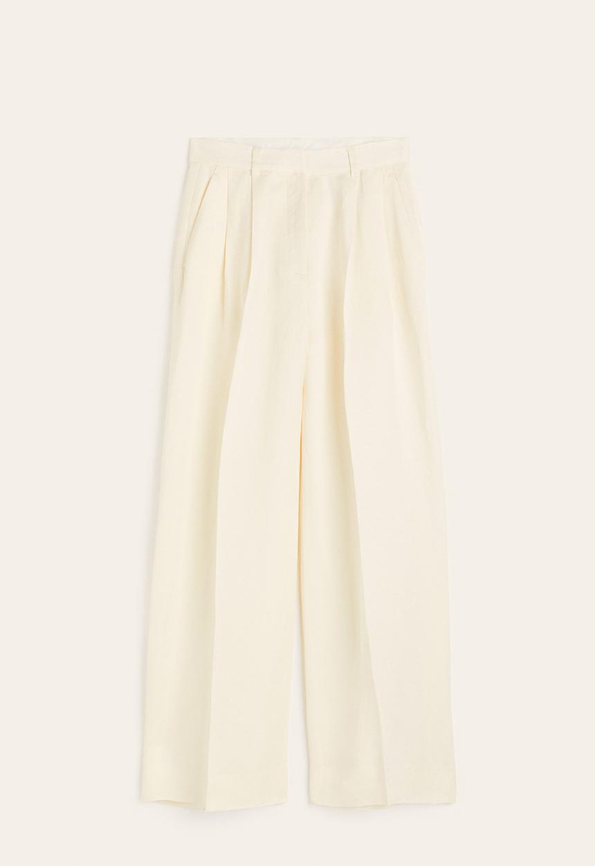 H&M - Linen-blend tailored trousers - white