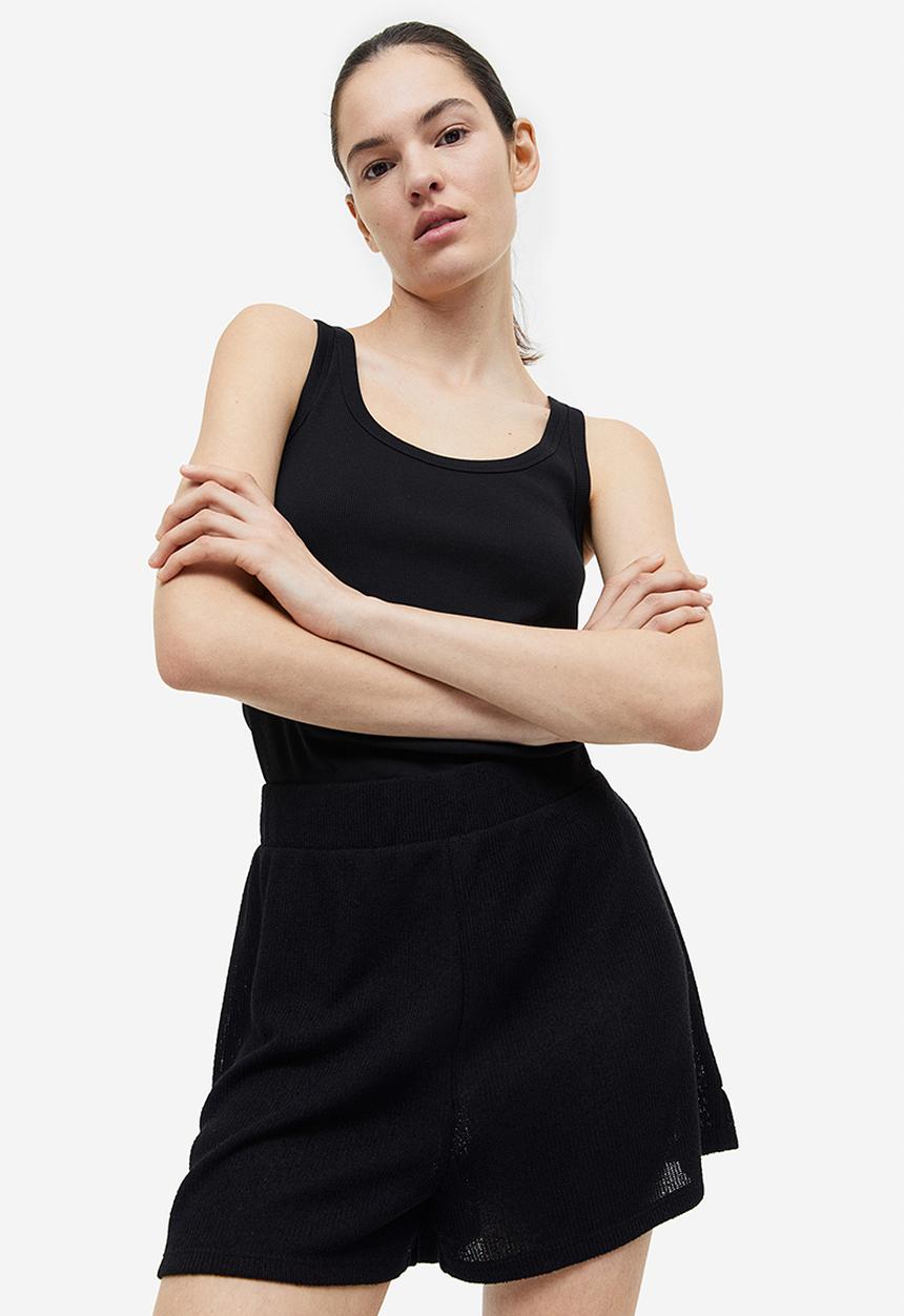 H&M - Knitted pull-on shorts - black