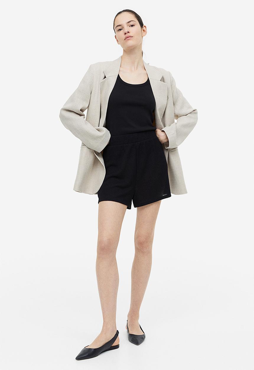 H&M - Knitted pull-on shorts - black
