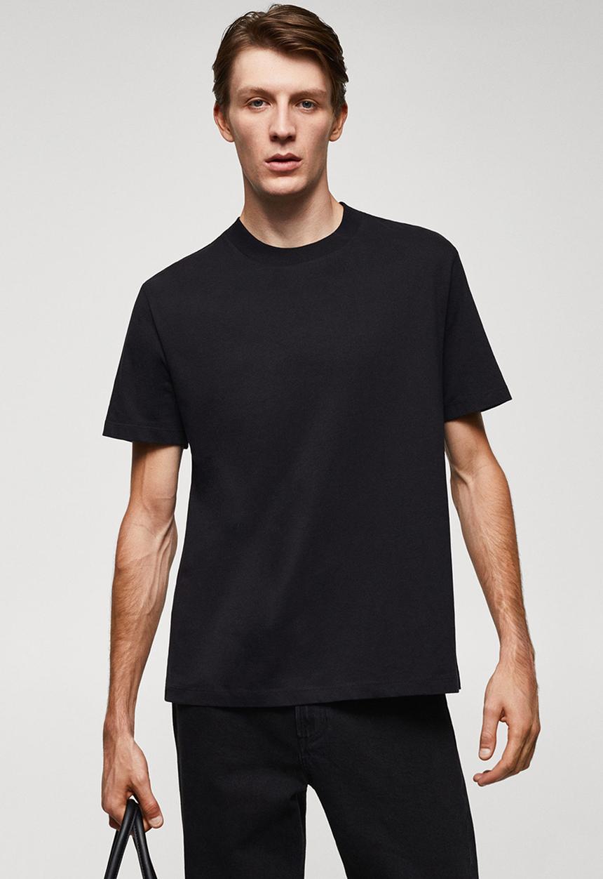 MANGO - T-shirt james - black