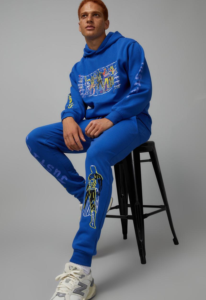 Factorie - Halim flowers trackpant - lcn wb cobalt/halim restorative