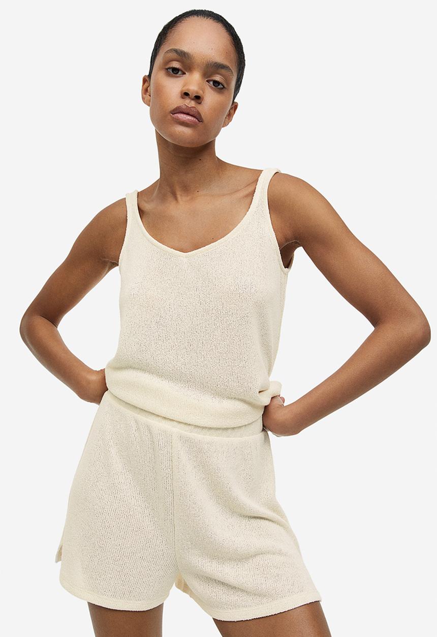 H&M - Knitted pull-on shorts - white