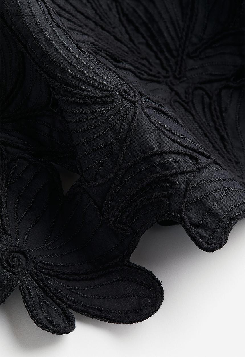 H&M - Embroidered top - black