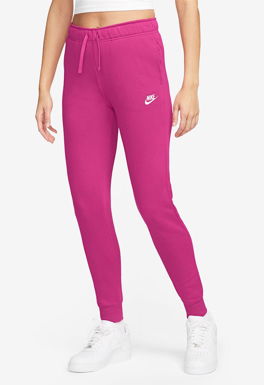 Nike - W Nsw Club Flc Mr Pant Std - Fireberry/White