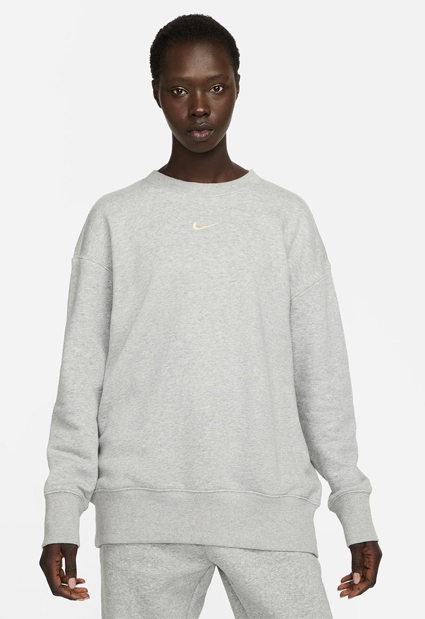 Nike - W Nsw Phnx Flc Os Crew - Dk Grey Heather/Sail