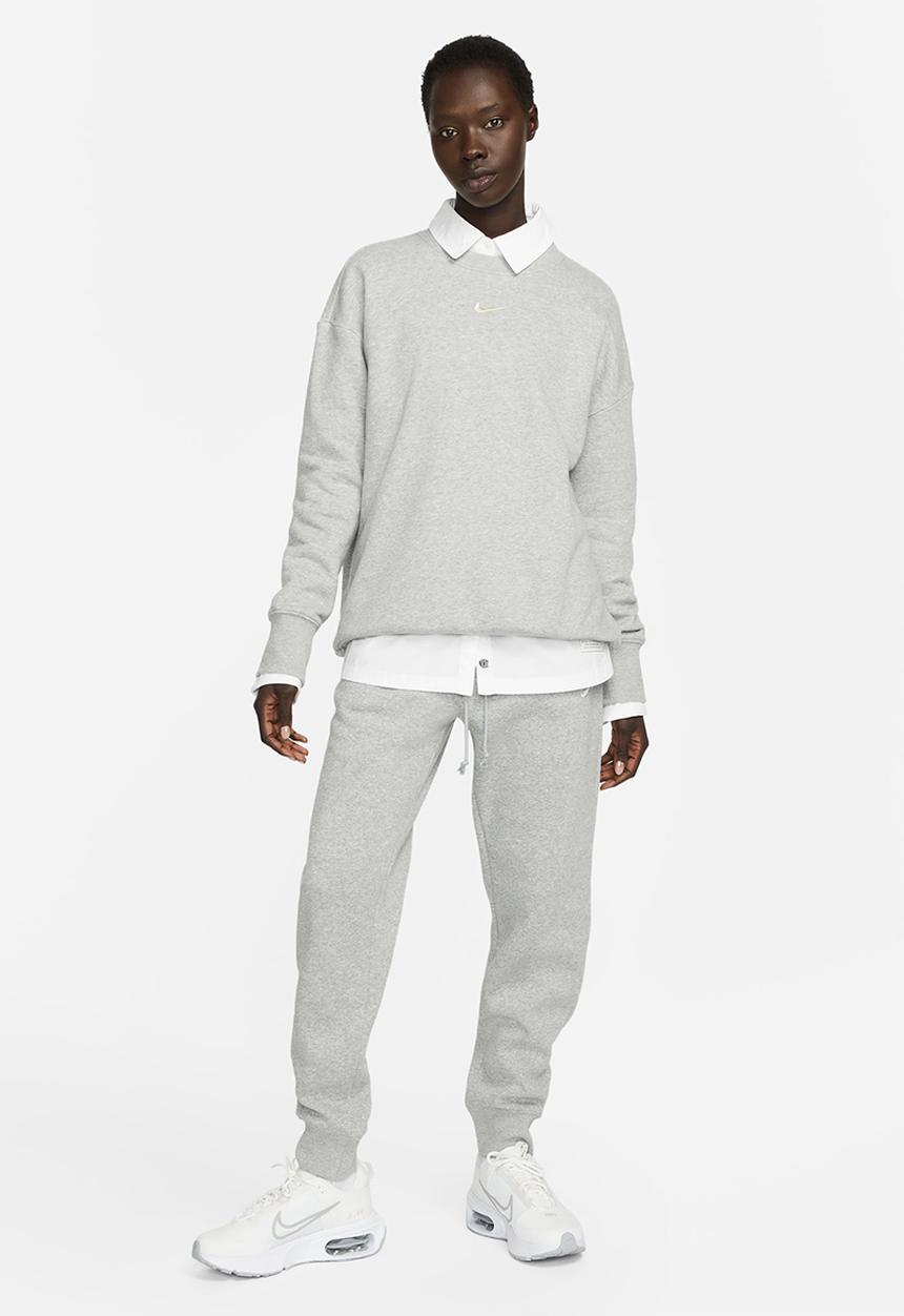 Nike - W Nsw Phnx Flc Os Crew - Dk Grey Heather/Sail
