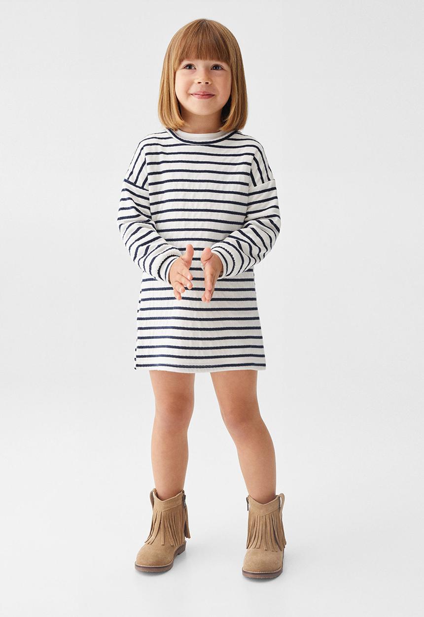 MANGO - Dress stripesb - navy