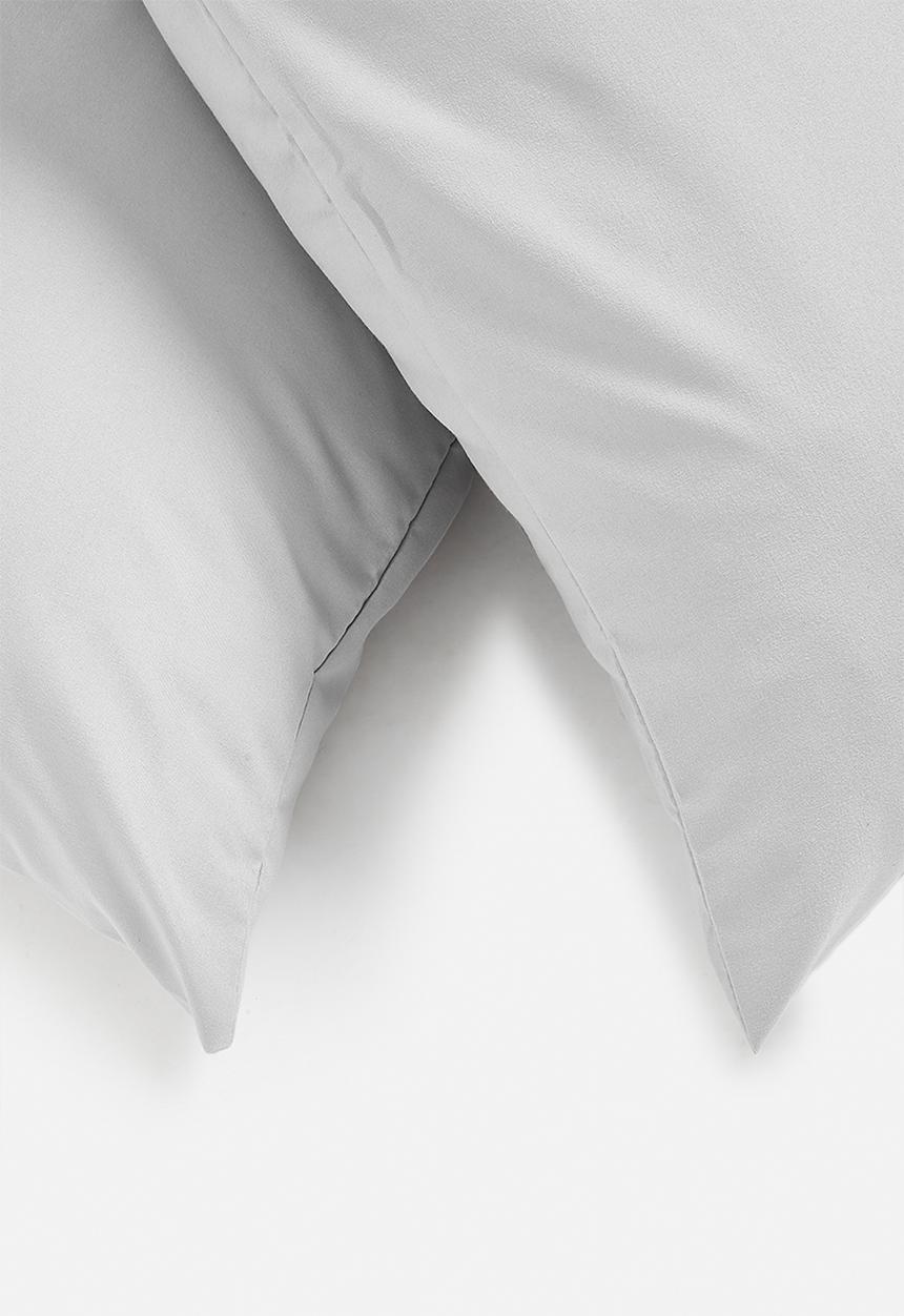 Sixth Floor - Recycled microfibre standard pillowcase set - soft grey