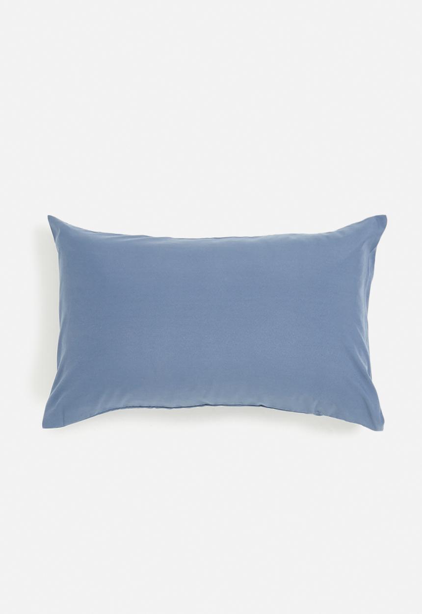 Sixth Floor - Recycled microfibre standard pillowcase set - steel blue