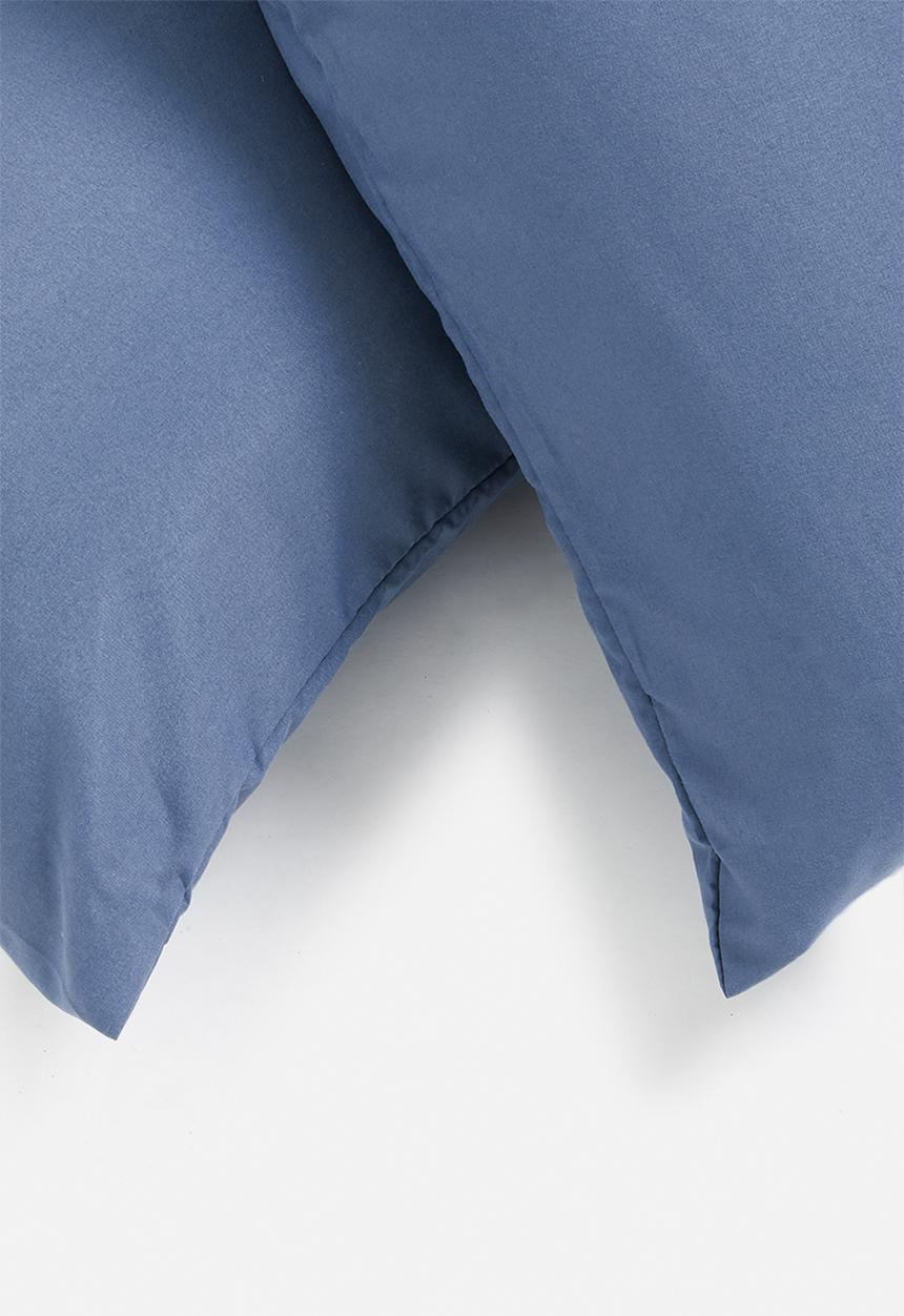 Sixth Floor - Recycled microfibre standard pillowcase set - steel blue