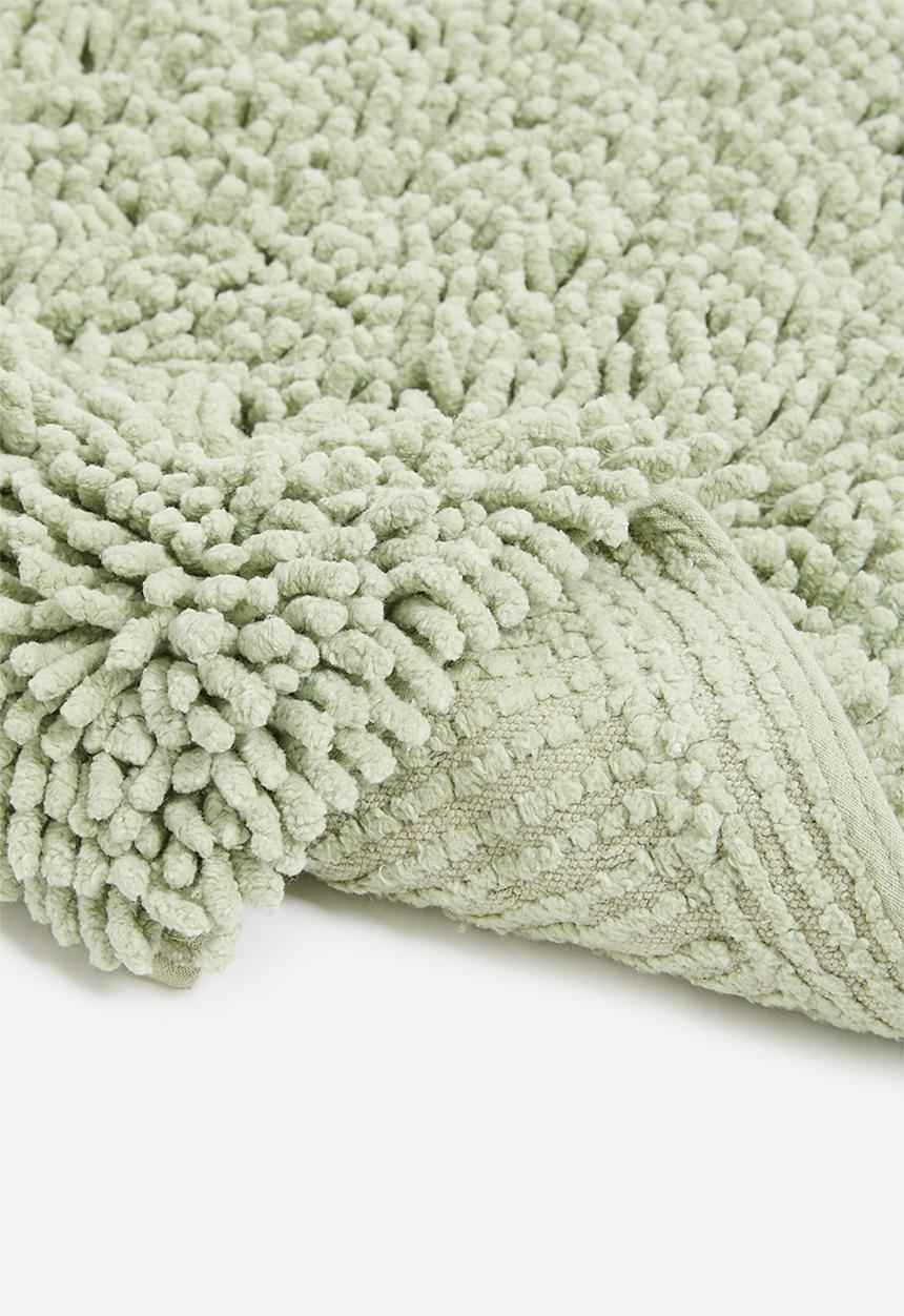 Sixth Floor - Chenille loop polyester bath mat - sage green