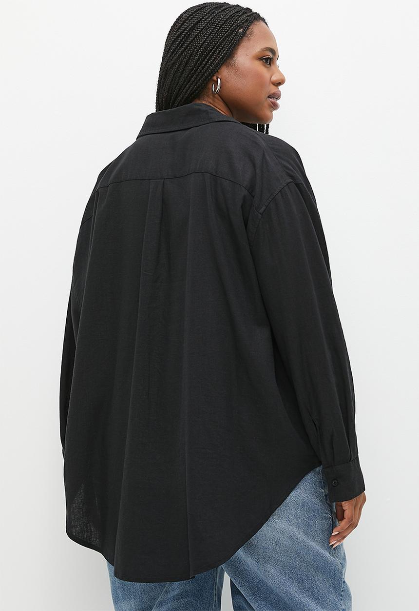 Cotton On - Plus haven long sleeve shirt - black
